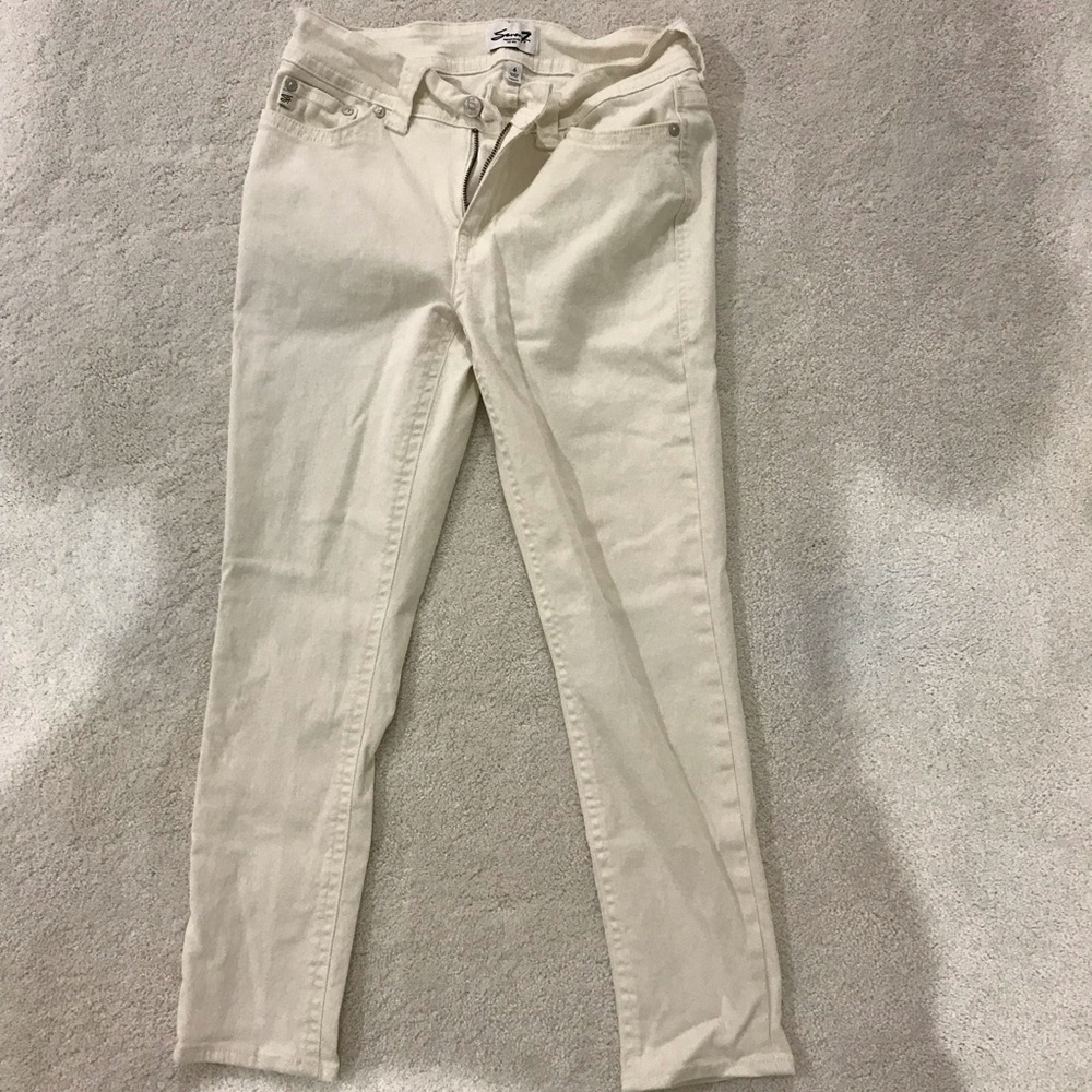 Seven7 Cream Skinny Jeans